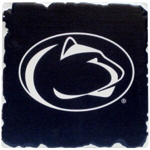 navy absorbent stone coaster with Penn State Athletic Logo